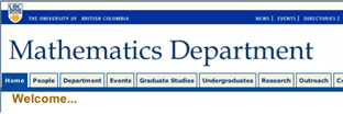 Graphics of Math Dept website header